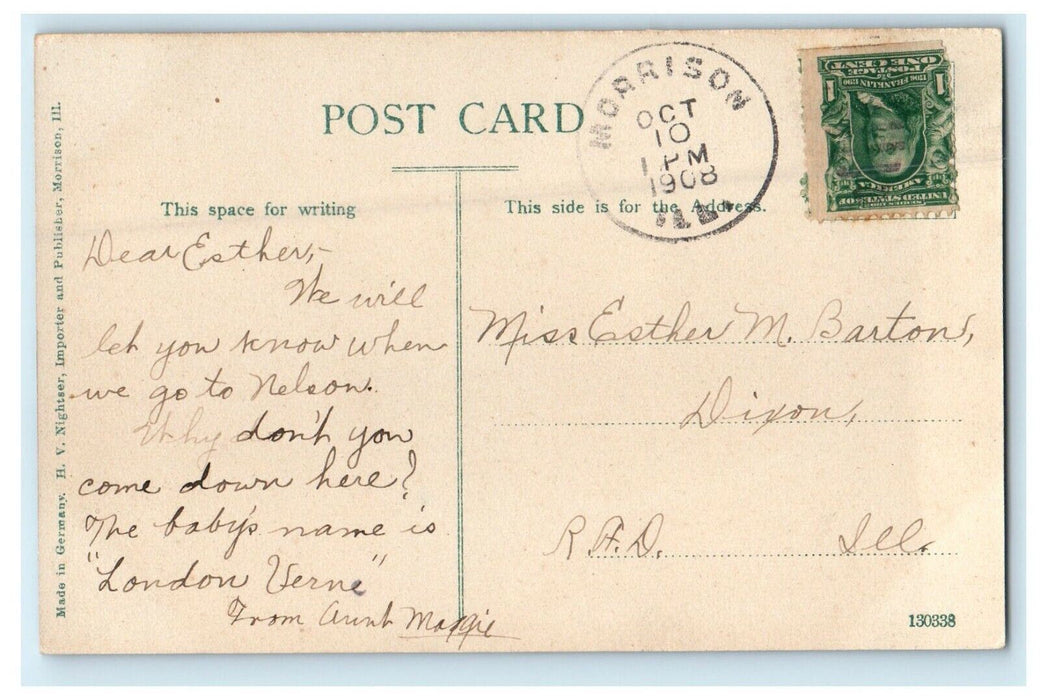 1908 Boyer's Springs Near Morrison Illinois IL Posted Antique Postcard