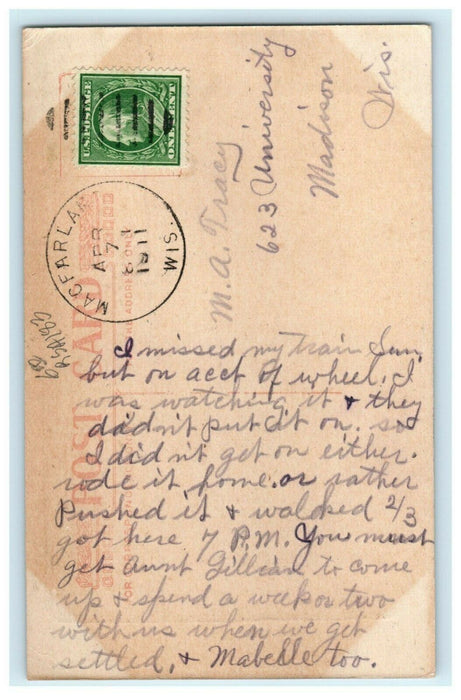 1911 Never Again Crying Dog McFarland Wisconsin WI Comic Humor Funny Postcard