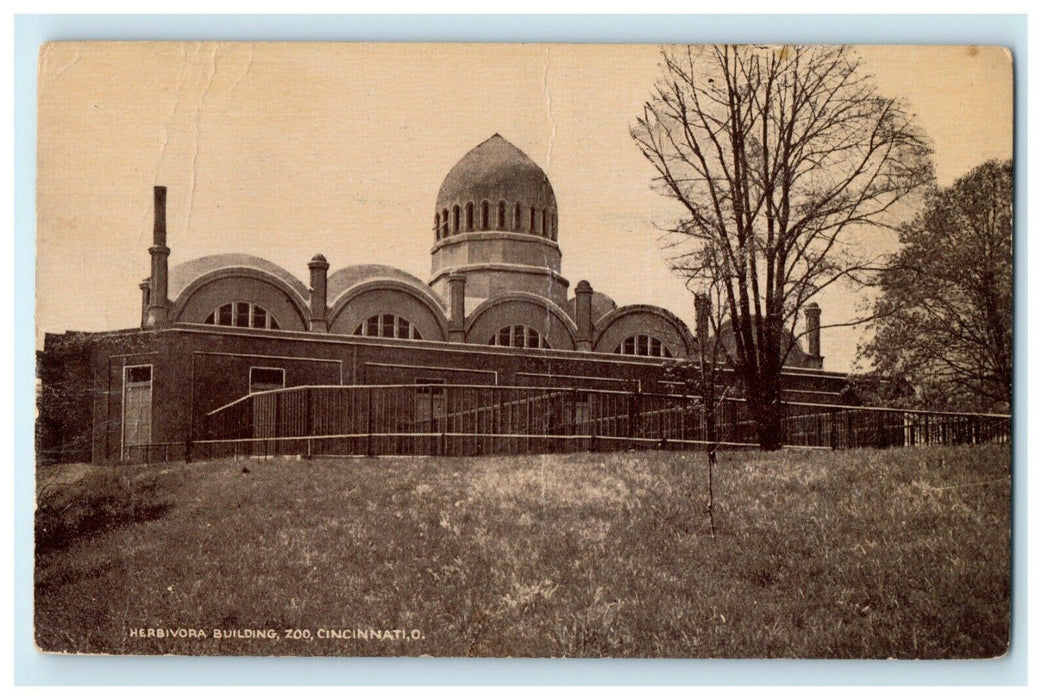 1912 Herbivora Building Zoo Cinncinati Ohio OH Norwood Posted Postcard