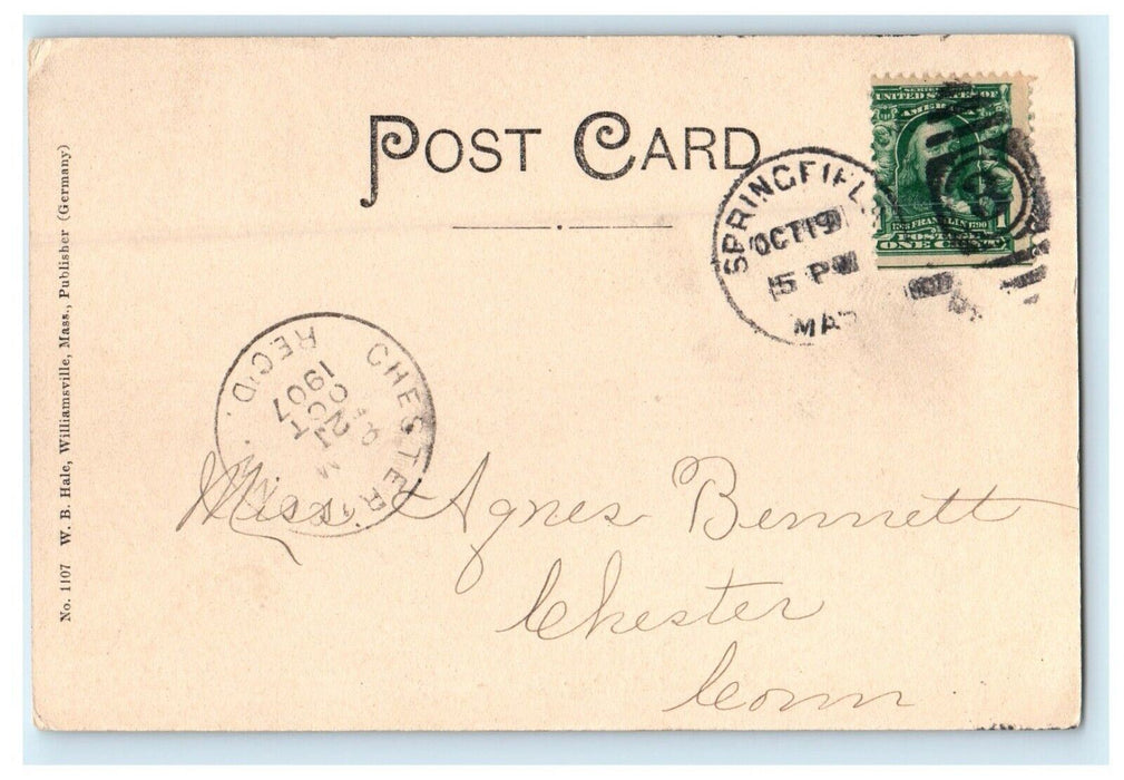 1907 Stevens Memorial Building, Ludlow, Massachusetts MA Antique Postcard
