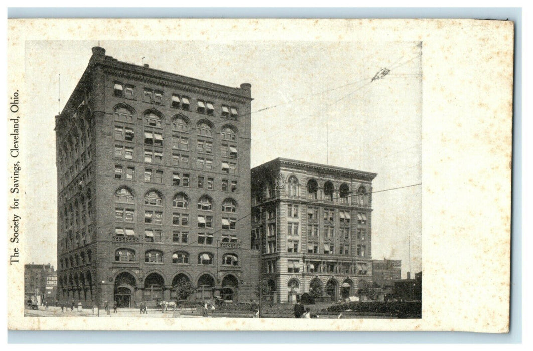 c1905 Society for Savings Cleveland Ohio OH Extremely Thick Bank Postcard