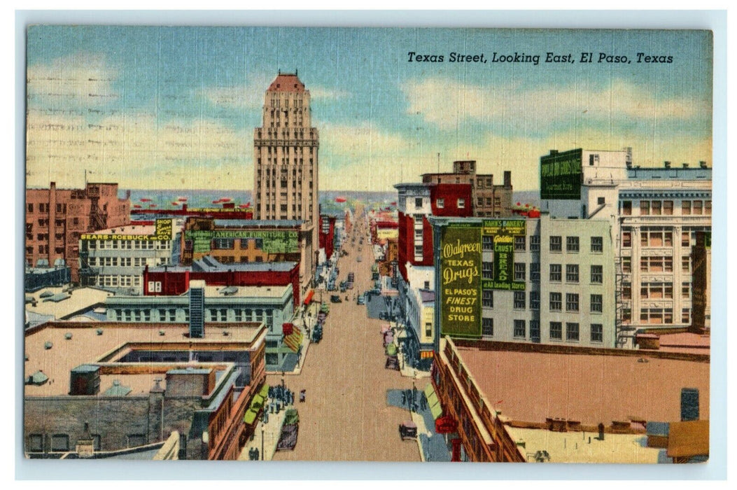 1941 Texas Street Looking East El Paso TX Chatham New Jersey NJ Postcard