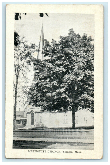 1923 Methodist Church Spencer Massachusetts MA Posted Antique Postcard