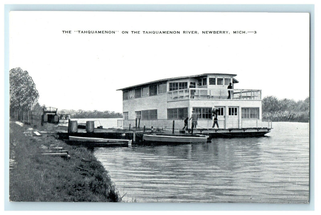 Tahquamenon on River Newberry Michigan MI Steamboat Unposted Postcard