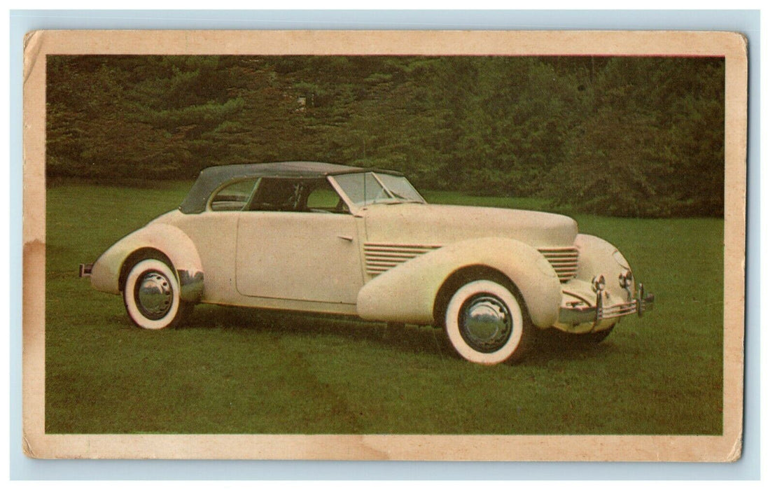1936 Cord Convertible Car Auburn Indiana IN Trade Card Advertising Postcard