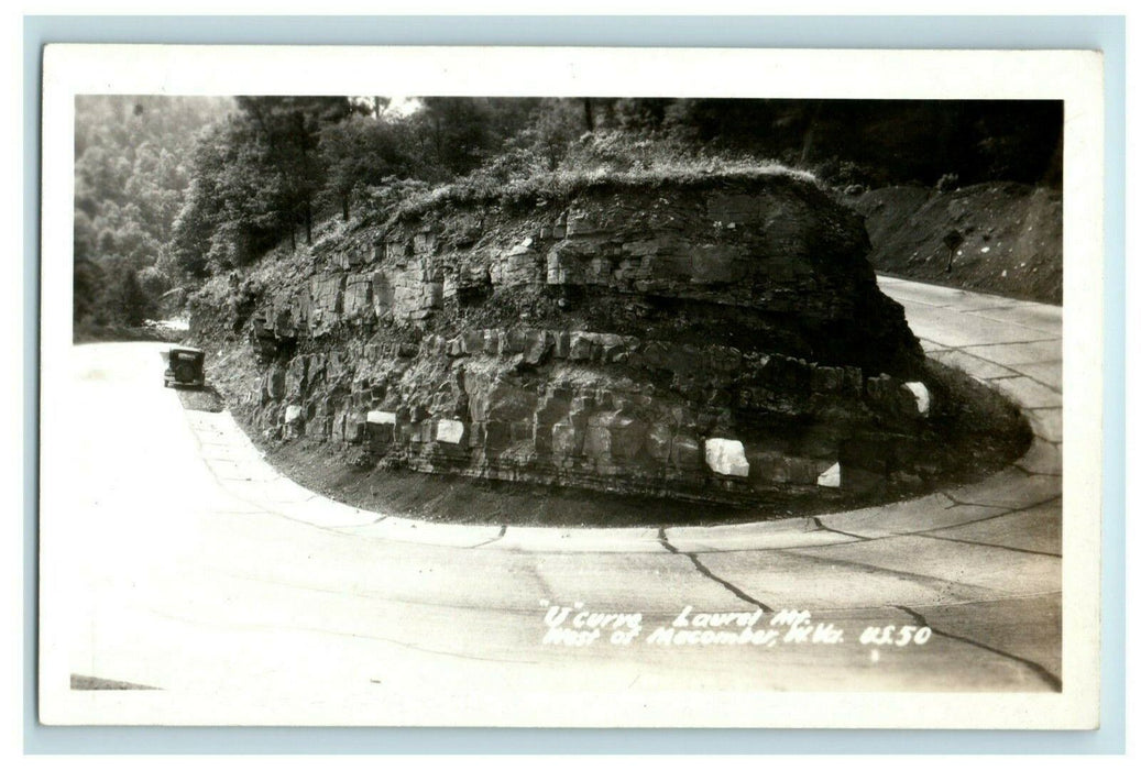 c1930's U Curve Laurel Mt. Macomber West Virginia WV RPPC Photo Postcard