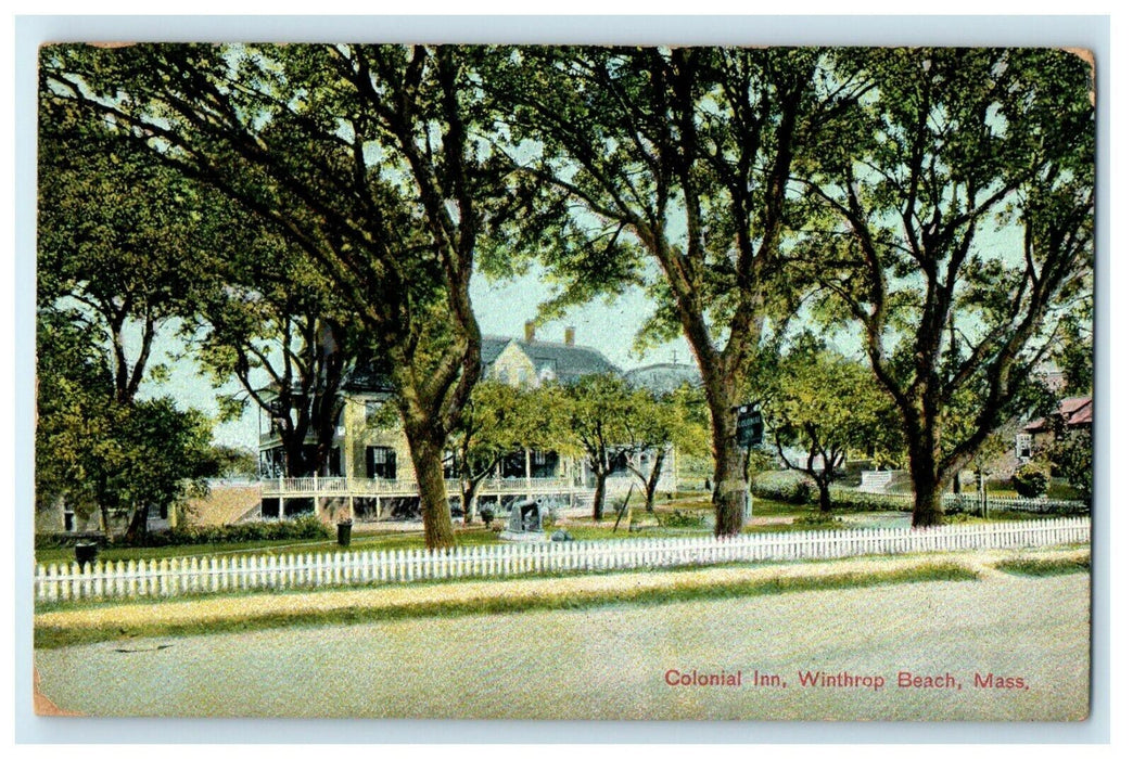 1908 Colonial Inn Hotel Winthrop Beach Massachusetts MA Antique Postcard