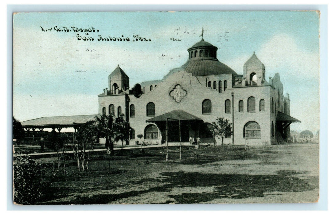 1910 CN Depot Train Station San Antonio Texas TX Posted Antique Postcard