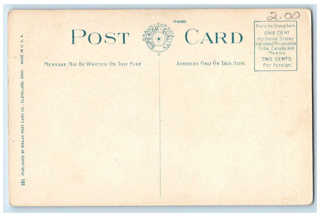 The Lobby Main Deck Of The Great Ship Seeandbee C. & B. Cleveland OH Postcard