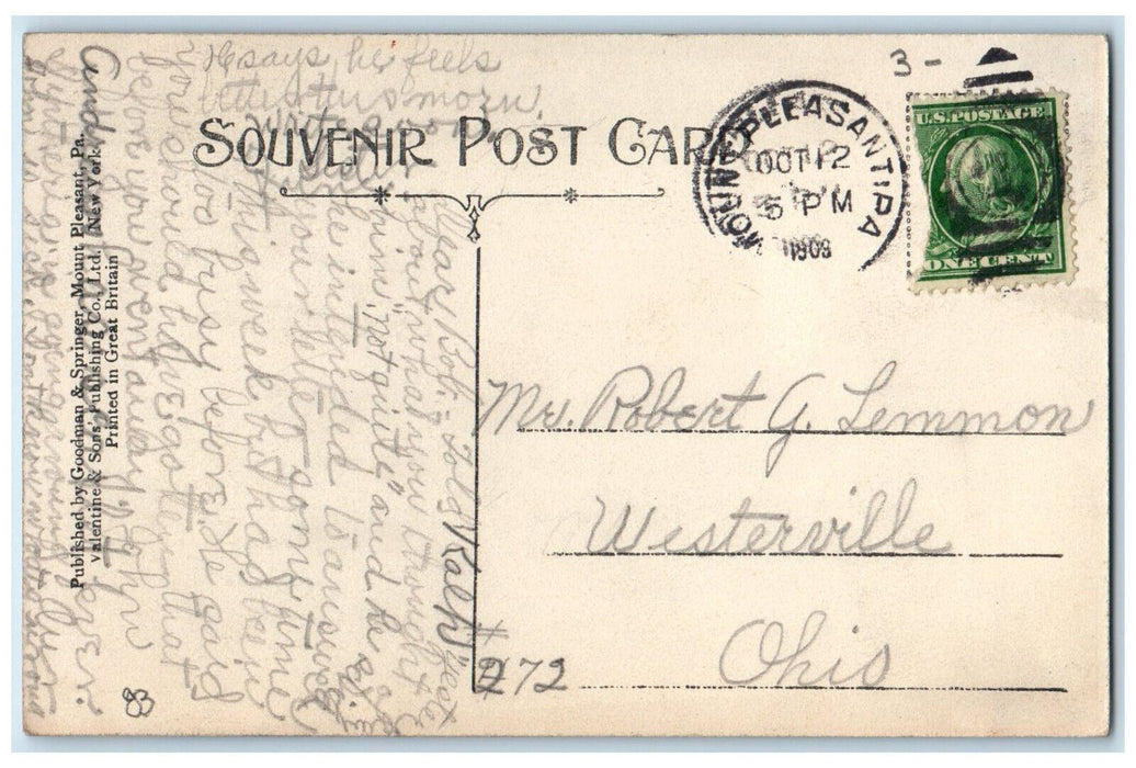 1909 Reunion Presbyterian Church Mount Pleasant Pennsylvania PA Postcard