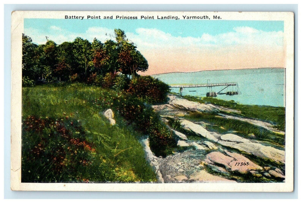 1933 Battery Point and Princess Point Landing, Yarmouth, Maine ME Postcard