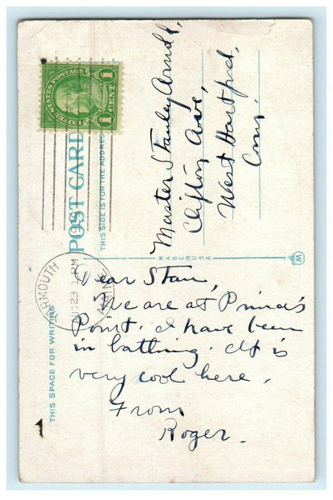 1933 Battery Point and Princess Point Landing, Yarmouth, Maine ME Postcard