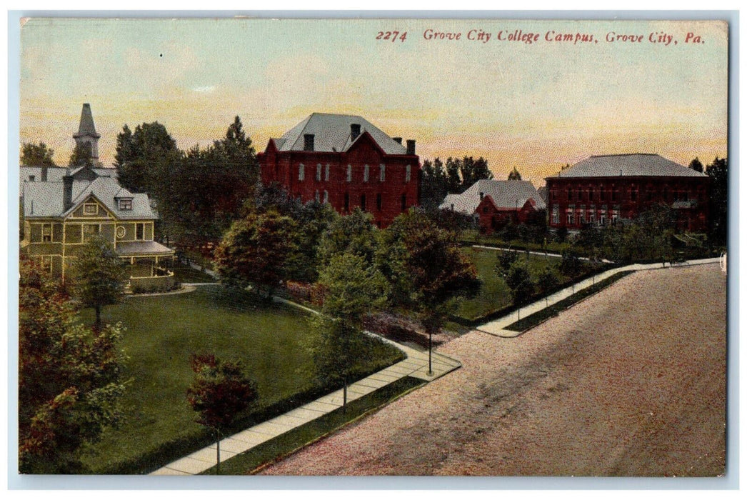 1912 Grove City College Campus Grove City Pennsylvania PA Posted Postcard