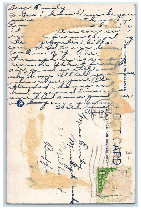 1934 US Flag, Front View, Du Bois High School, Du Bois, Pennsylvania PA Postcard