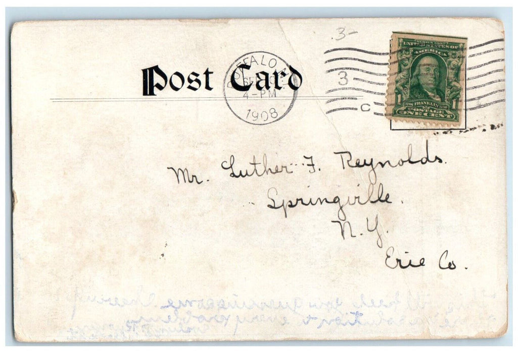 1906 Concordia Lutheran Church Street View Buffalo New York NY Antique Postcard