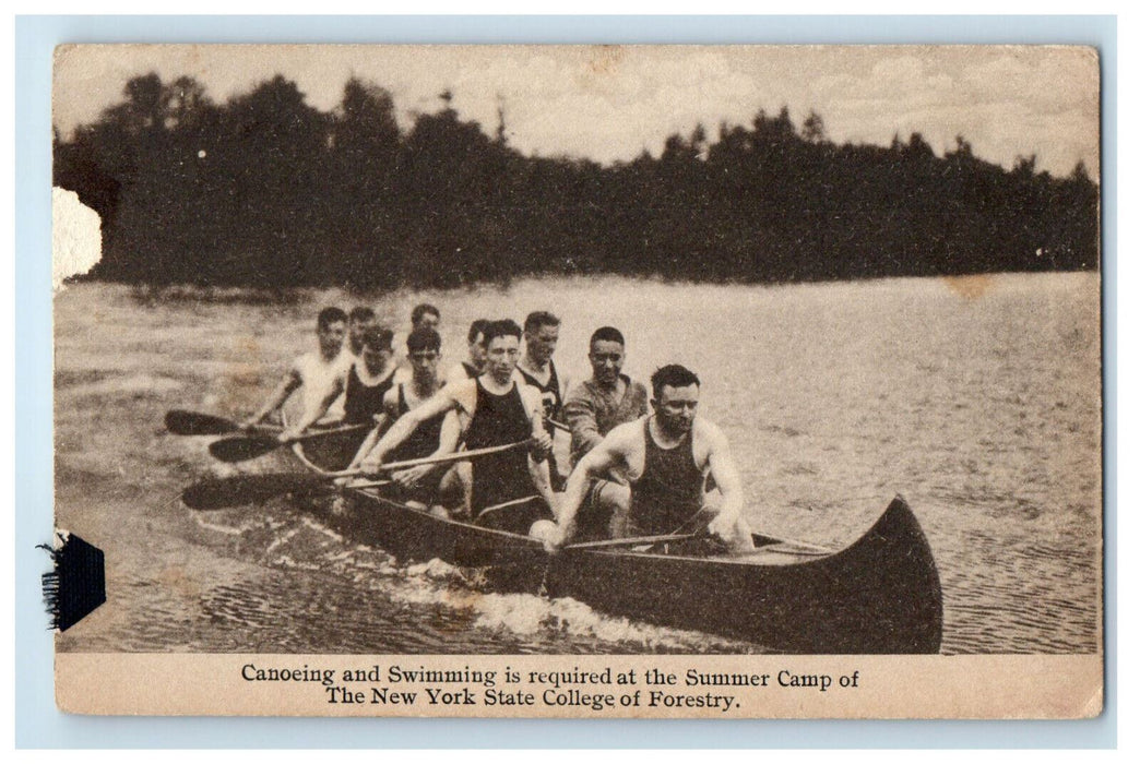 1920 Canoeing and Swimming, New York State College Forestry, NY Postcard