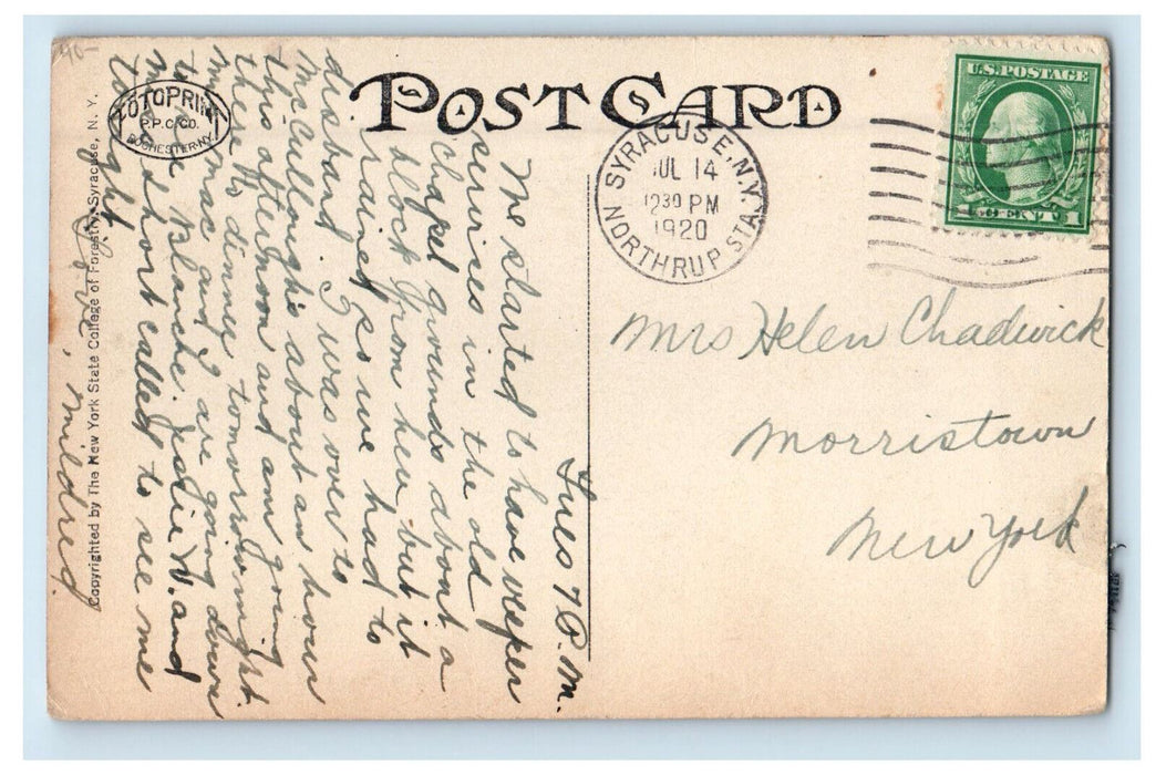 1920 Canoeing and Swimming, New York State College Forestry, NY Postcard