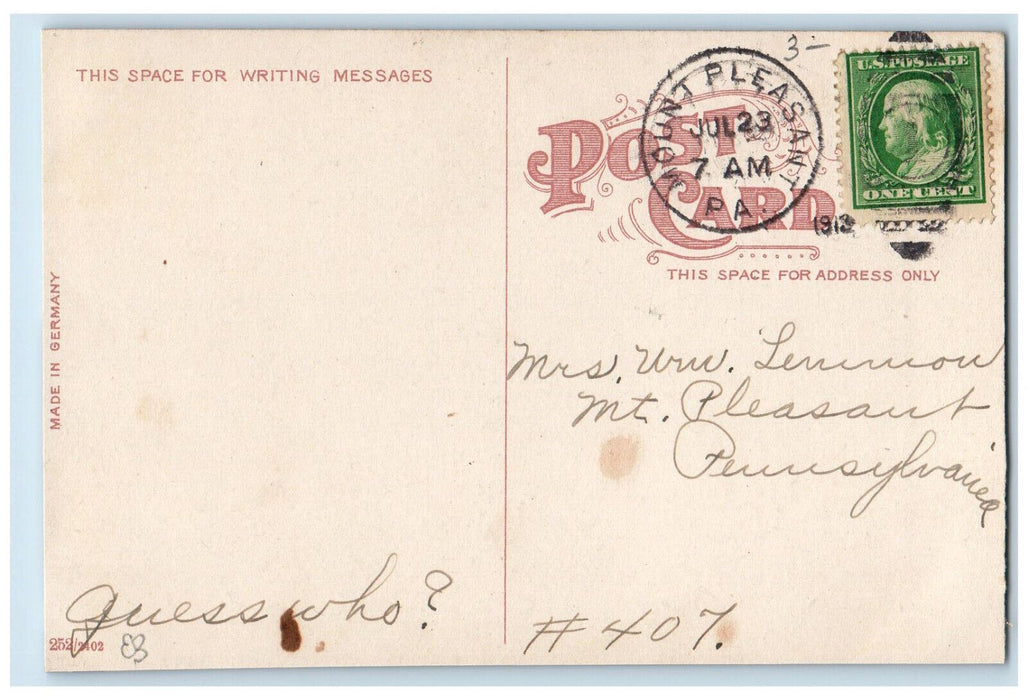 1913 Grammar School Building Greensburg PA Mount Pleasant PA Postcard
