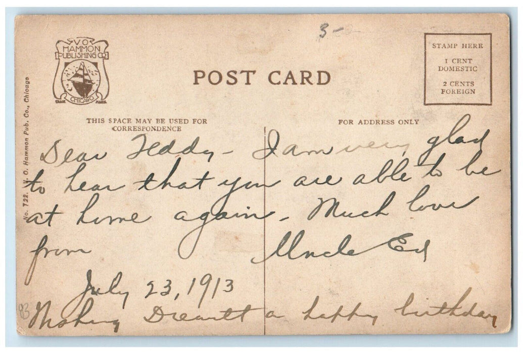 1913 Steamship City Benton Harbor Graham & Morton St. Joseph Chicago IL Postcard