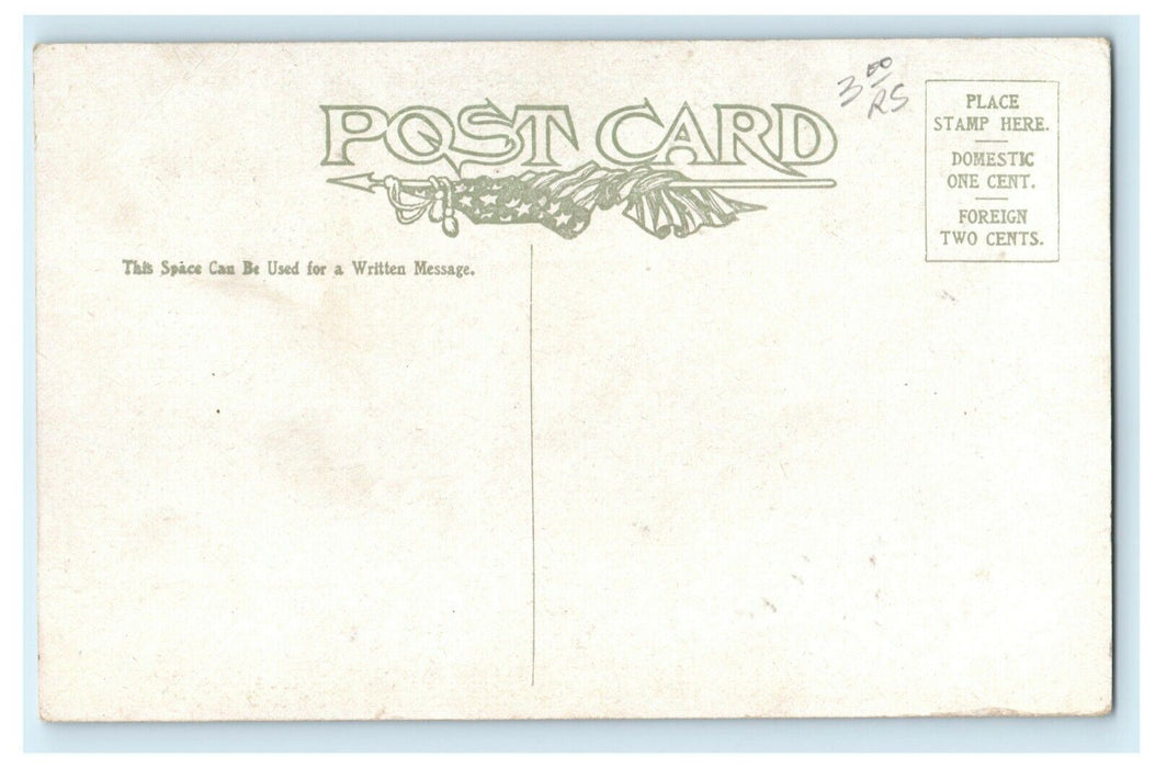 c1910 Puppy Dog with Foot in Paint Can Comic Humor Funny Postcard