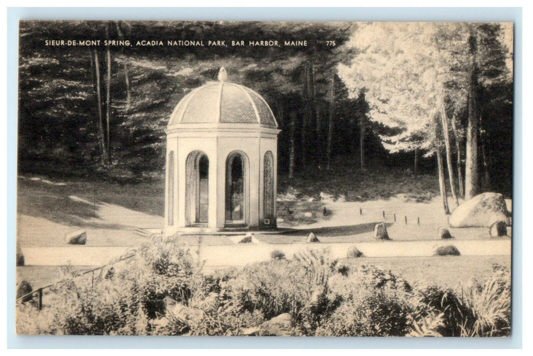 1935 Sieur De Mont Spring, Acadia National Park Bar Harbor, Maine ME Postcard