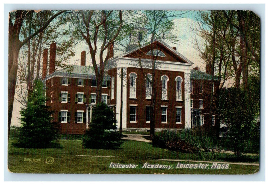 c1910's Leicester Academy Building Leicester Massachusetts MA Antique Postcard