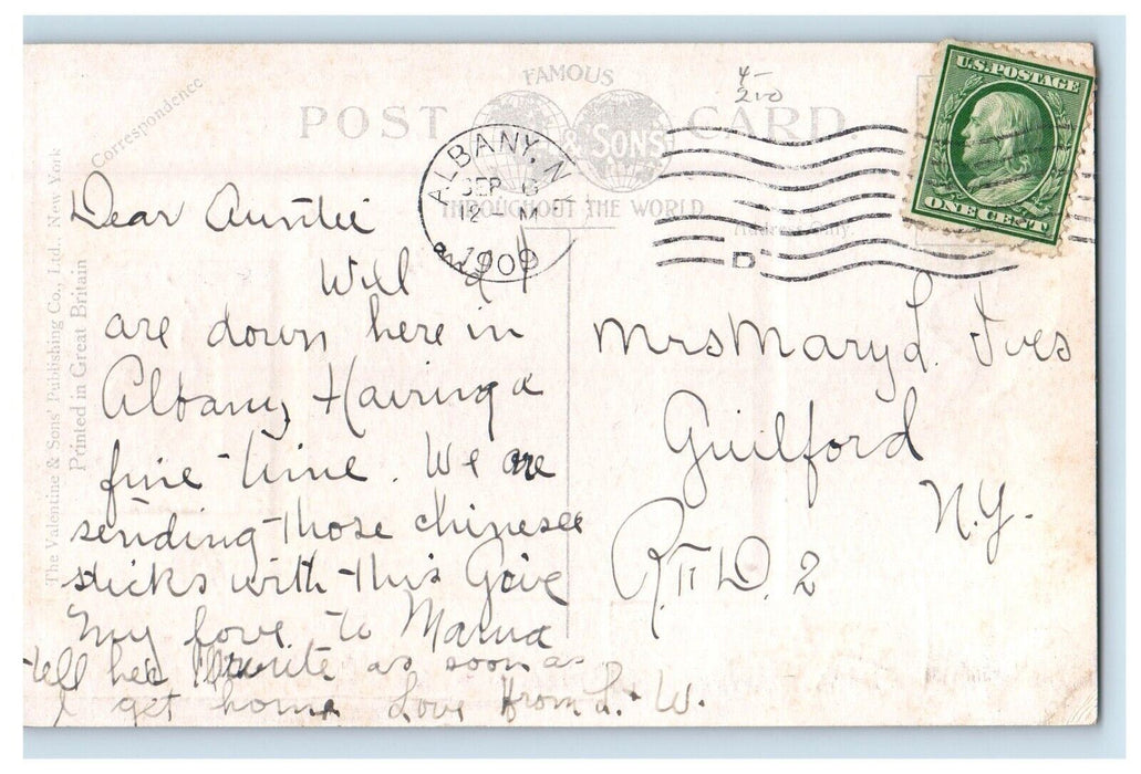 1909 The Half Moon Hendrick Hudson Clogs Windmill Albany New York NY Postcard
