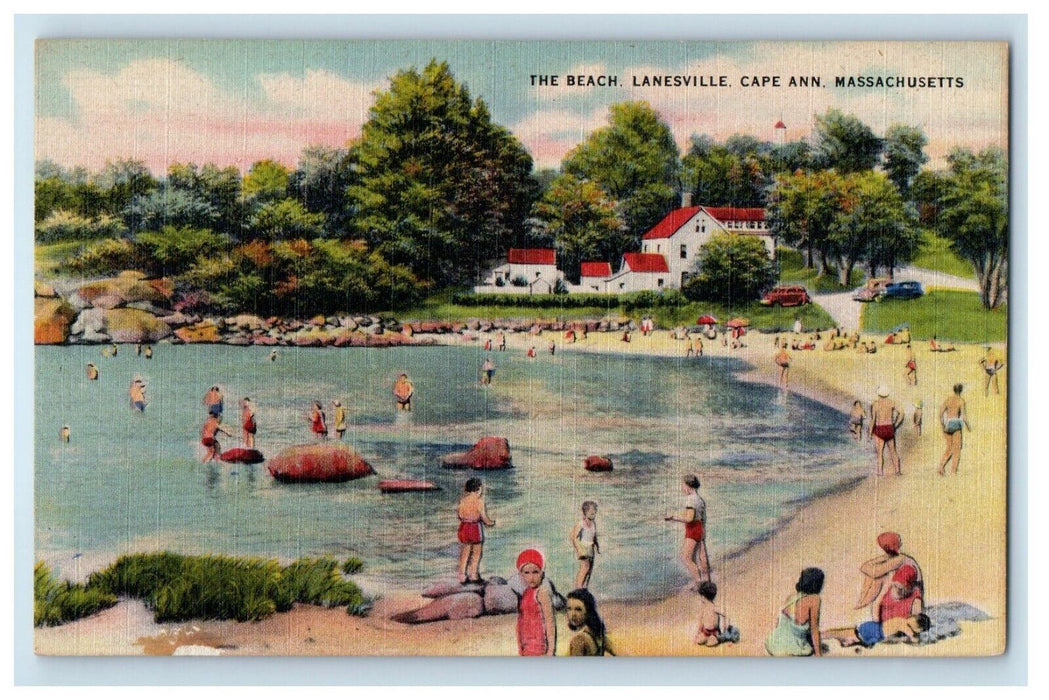 View Of The Beach Lanesville Cape Ann Massachusetts MA Unposted Vintage Postcard