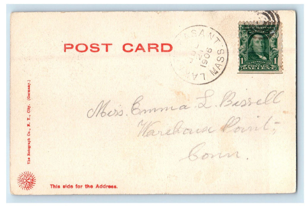 1906 The Bridge, Lake Pleasant, Massachusetts MA Posted Antique Postcard