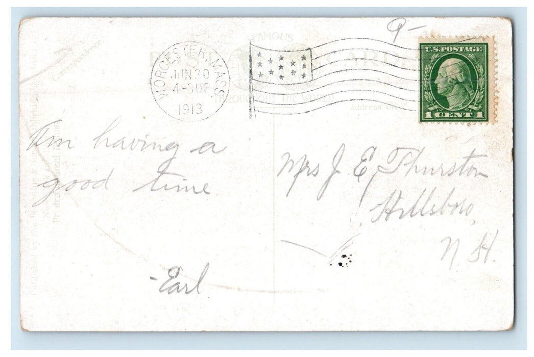 1913 Universalist Church Leominster Massachusetts MA Posted Antique Postcard