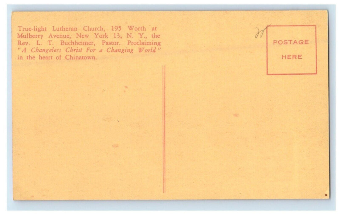 True Light Lutheran Church Mulberry Avenue New York NY Unposted Antique Postcard