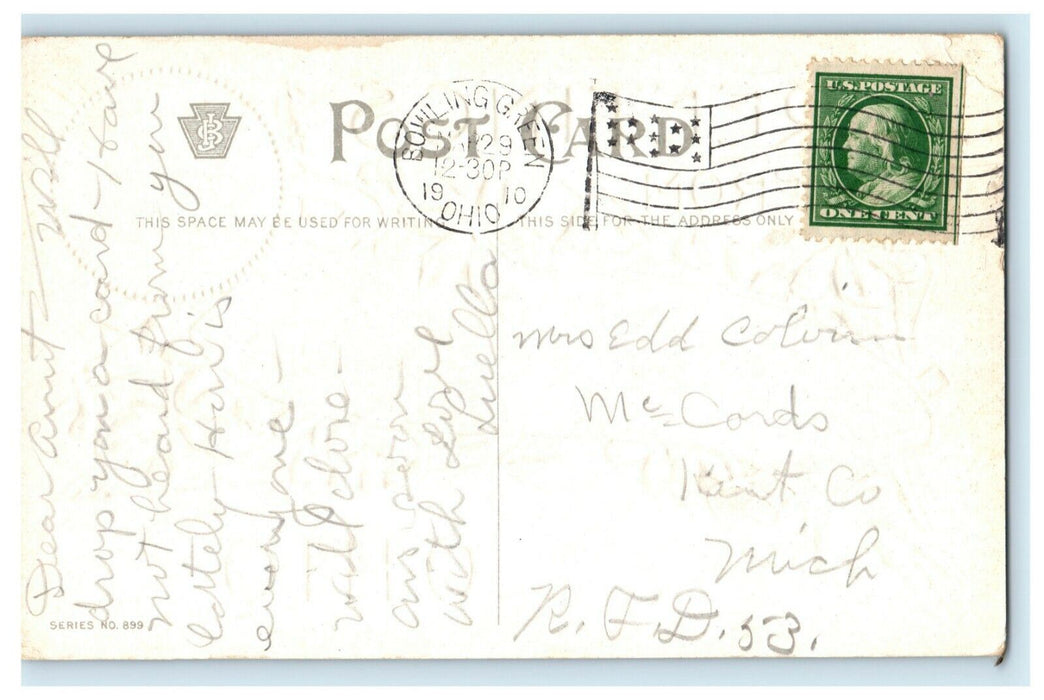 1910 Greetings From Bowling Green Ohio OH Posted Embossed Postcard