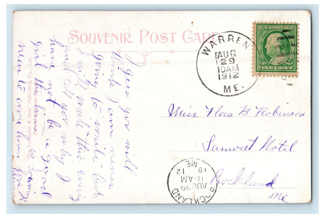 1912 Irish Church, Plattsburg New York NY Warren ME Antique Posted Postcard