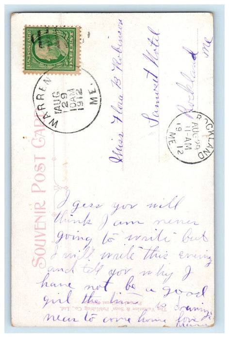 1912 Irish Church, Plattsburg New York NY Warren ME Antique Posted Postcard