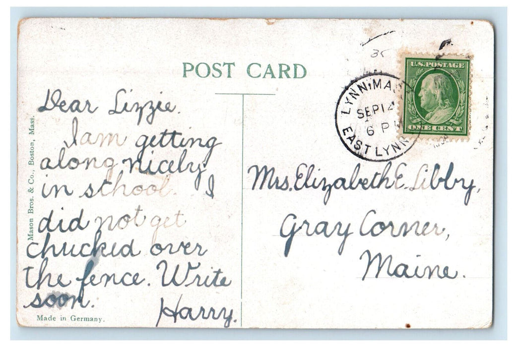 c1910 Floating Bridge, Lynn Massachusetts MA Antique Posted Postcard