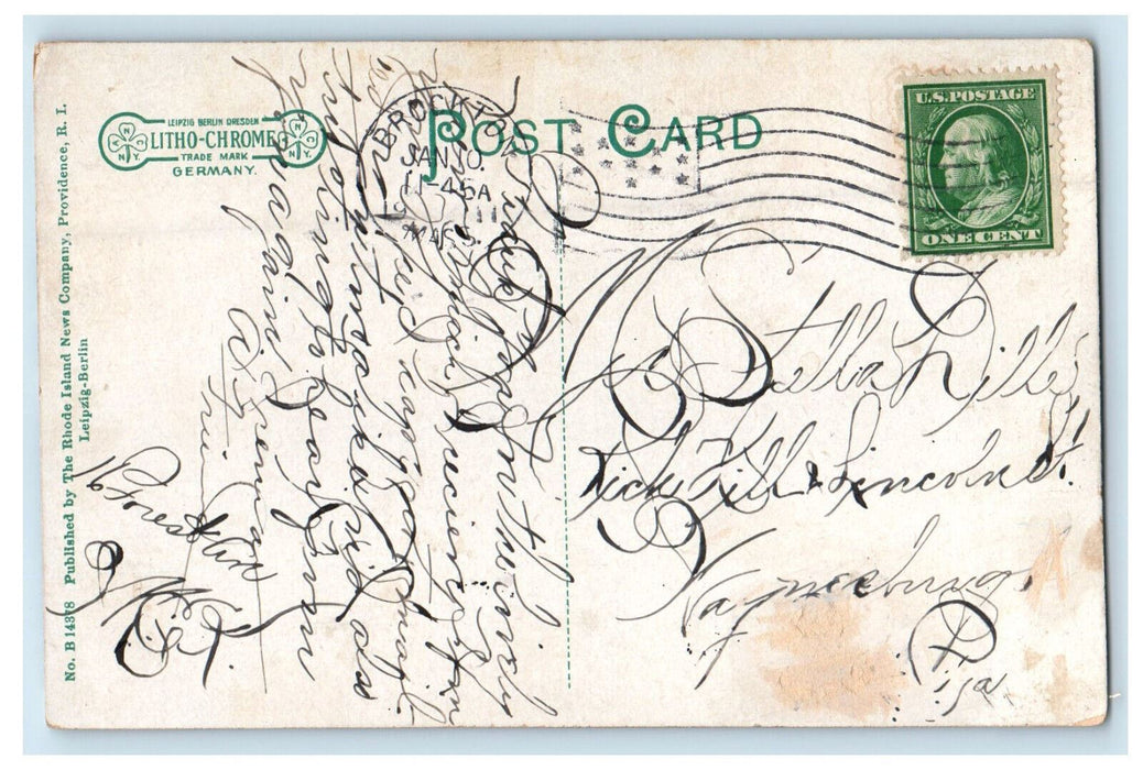 1911 Court House Brockton Massachusetts MA Posted Antique Postcard