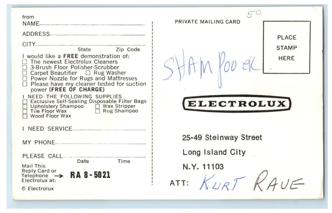 House Cleaning Pleasure Electrolux Long Island City NY Advertising Postcard