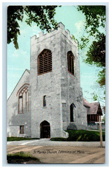 c1910's St. Mark's Church Leominster Massachusetts MA Unposted Antique Postcard