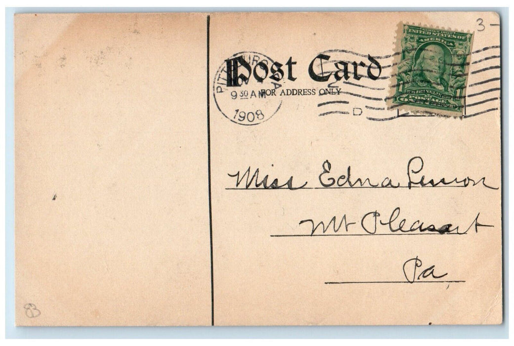 1908 Horse Carriage, The Nixon Theatre Pittsburg Pennsylvania PA Postcard