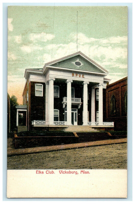 c1905 Elks Club Vicksburg Mississippi MS Unposted Antique Postcard