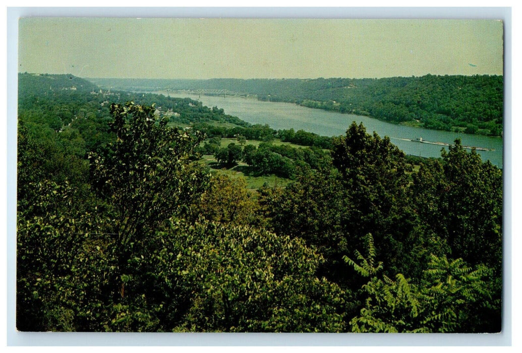 View From Balcony Of Cliffy Falls State Park Inn Madison Indiana IN Postcard