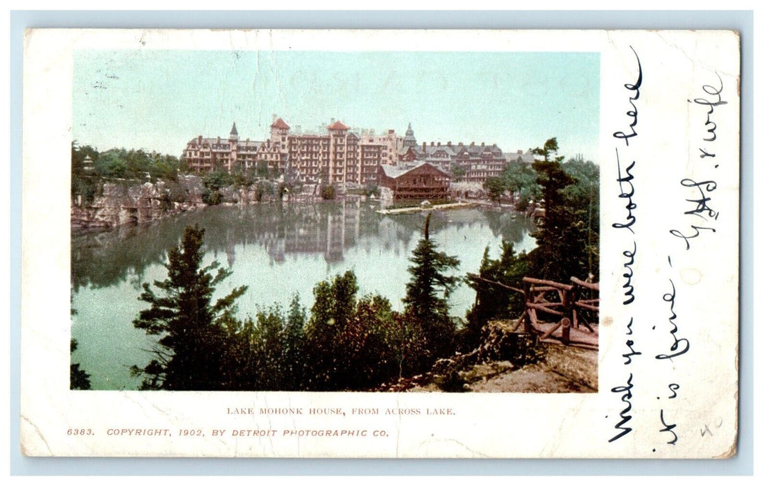 1904 Lake Mohonk House From Across Lake New York NY Posted Antique Postcard