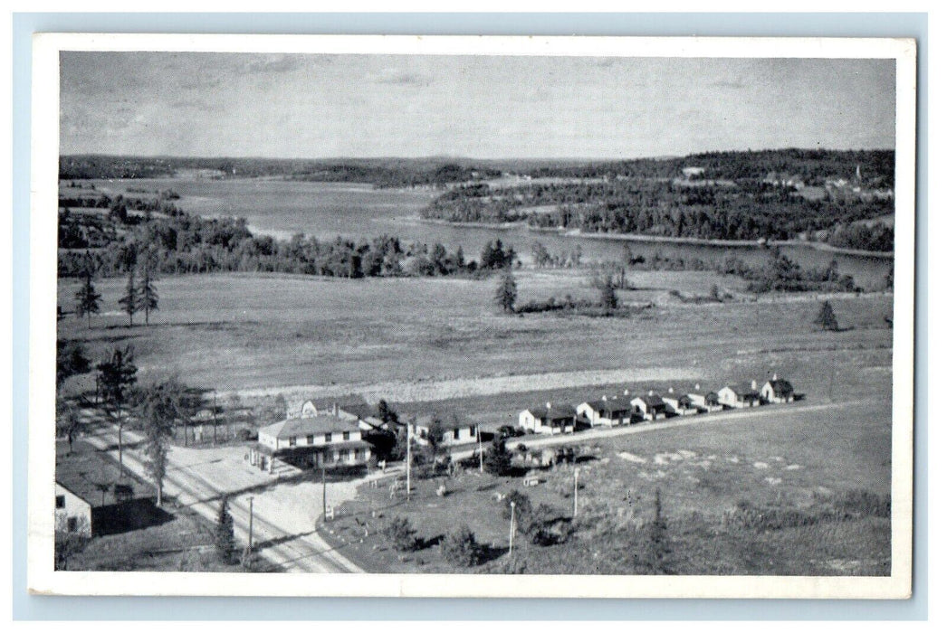 Aerial View Of The Green Moth Tourist Court  Bar Harbor Maine ME Postcard