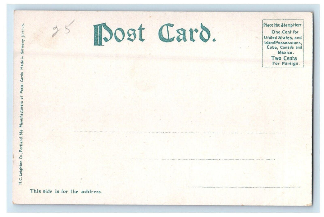 c1905 Bath Maine ME, Custom House And Post Office Horse Wagon In Front Postcard