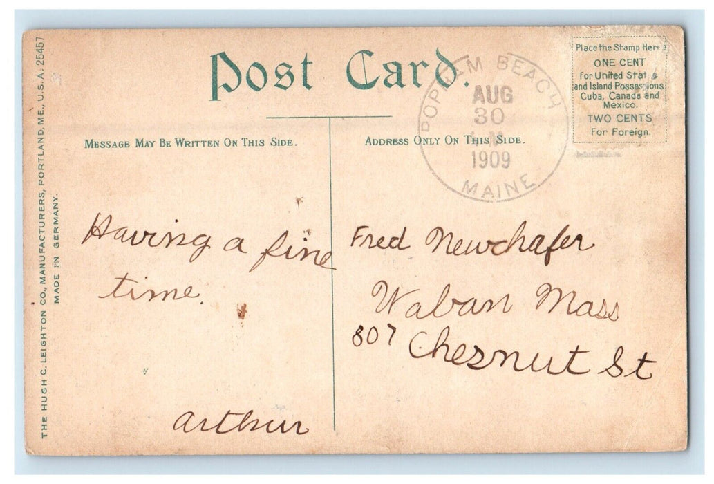 1909 View Of Steamer City Of Rockland Bath Maine ME Posted Antique Postcard