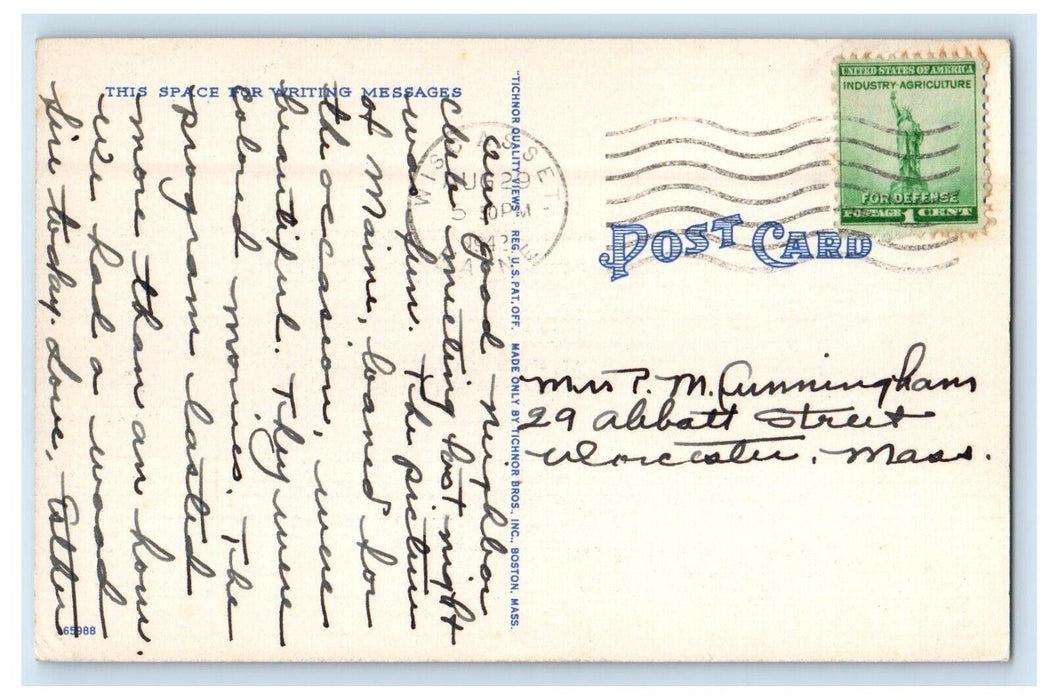 1942 View Of Iron Works Steamer Ship Bath Maine ME Posted Antique Postcard