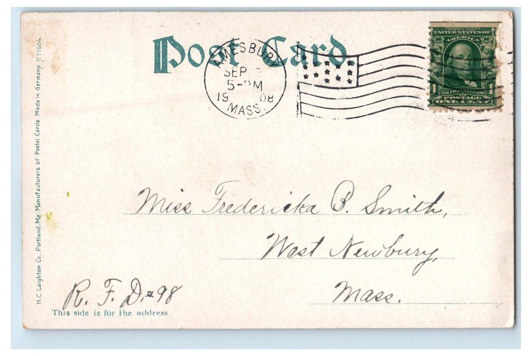 1908 Rocky Hill Church Amesbury Massachusetts MA Posted Antique Postcard