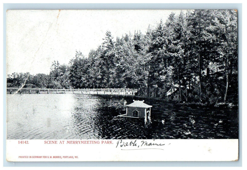 1906 Scene At Merrymeeting Park And Lake Bath Maine ME Posted Antique Postcard
