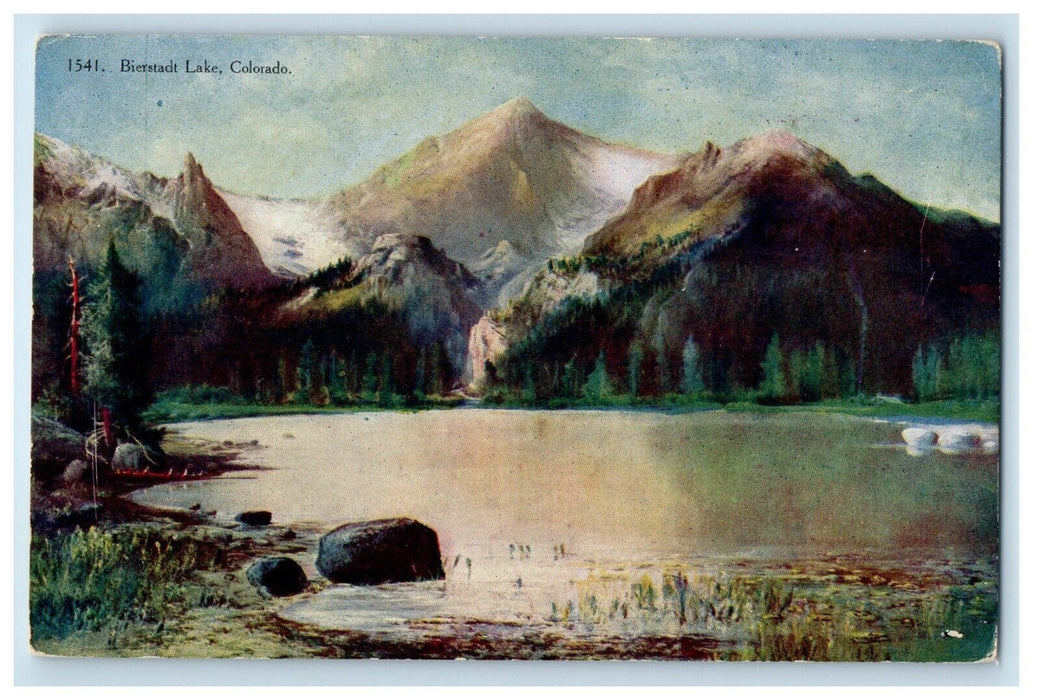 c1910's Scenic View Of Bierstadt Lake Mountain Colorado CO Antique Postcard