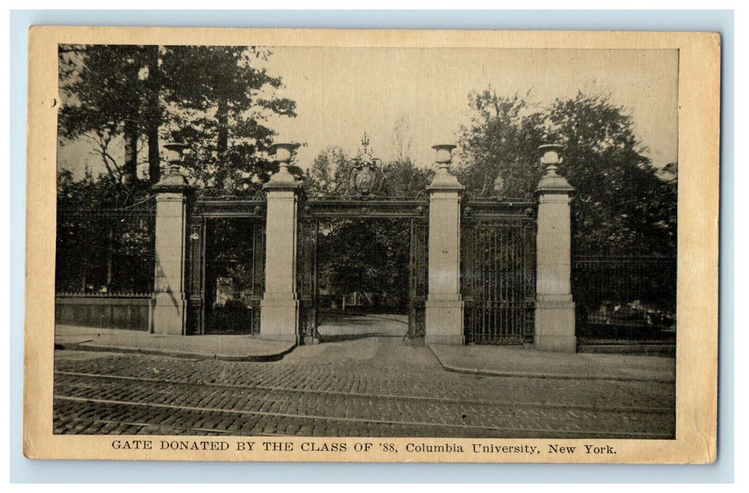 c1910 Gate Donated By Class 88 Columbia University New York NY Postcard